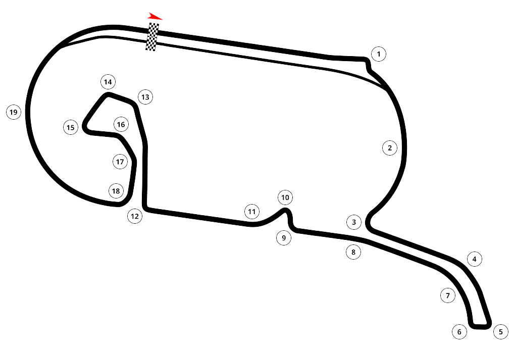 Formula E layout at Autodromo Hermanos Rodriguez in Mexico City