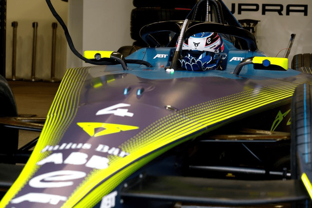 Formula E Reserve and Simulator driver in his ABT Cupra racing car.