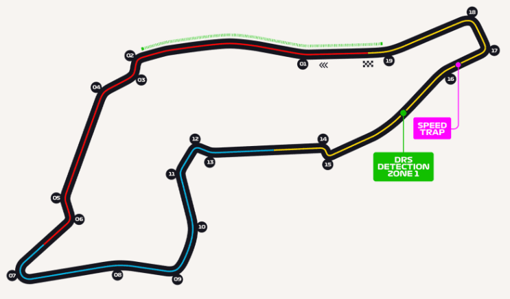 The current layout of the Autodromo Internazionale Enzo e Dino Ferrari