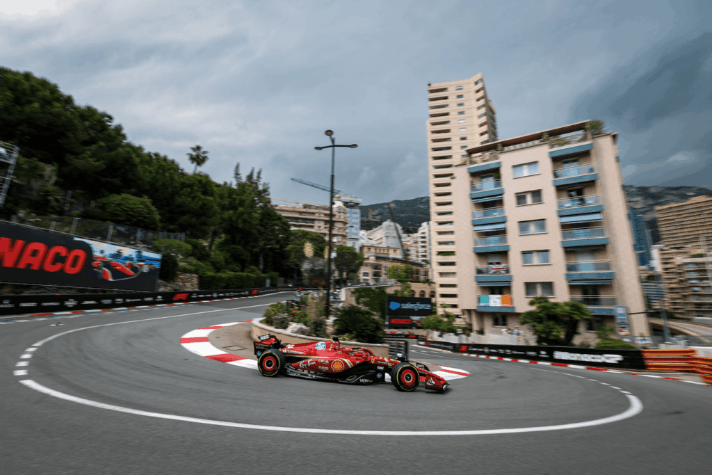 Charles Leclerc in his Ferrari during the qualifying session of the Monaco Grand Prix