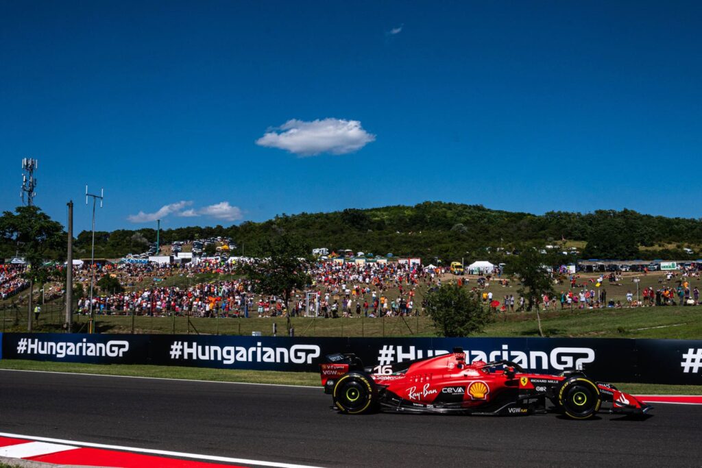 Charles Leclerc races around the Hungaroring (Photo courtesy of Scuderia Ferrari)