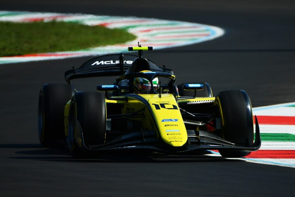 Gabriel Bortoleto during the Formula 2 race in Monza