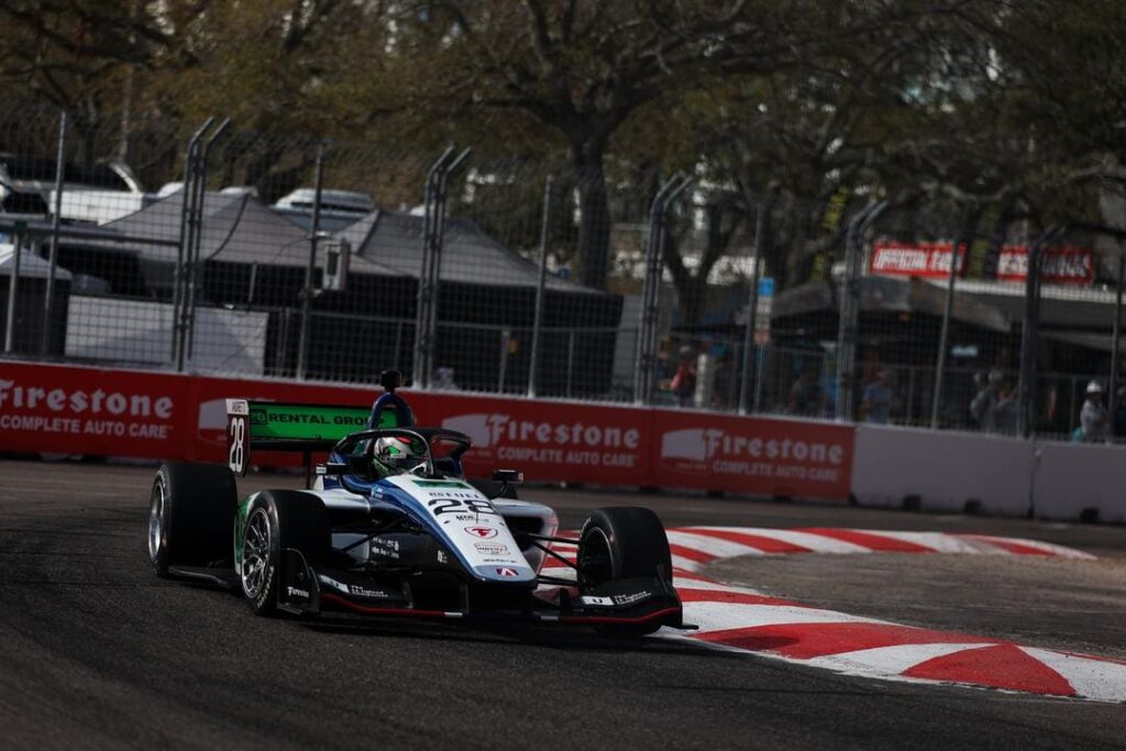 Hauger racing at the first event of the year in St. Petersburg.